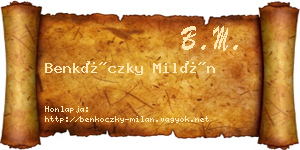 Benkóczky Milán névjegykártya