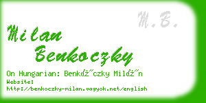 milan benkoczky business card